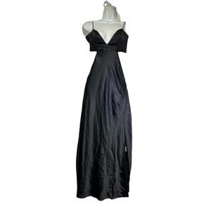 thats so fetch long black cut out Side Slit dress Size 6